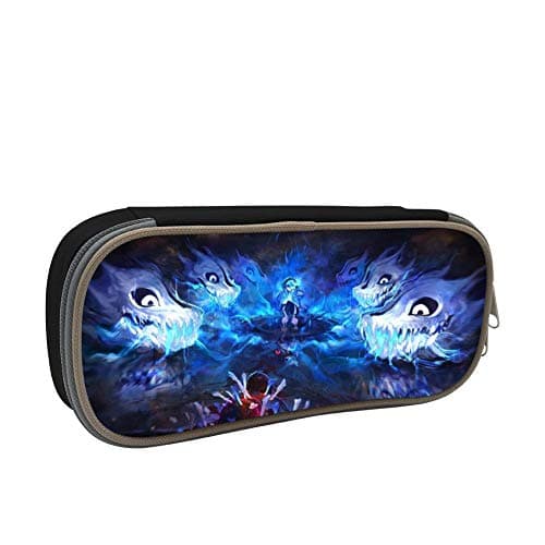 Yuqickng Li Pen Case Under-Tale Sans Homecube Big Capacity Pencil Bag Makeup Pouch Durable Students Stationery With Doub le Zipper Black