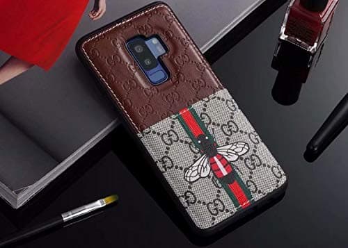 Samsung S9 Plus Phone Case Luxury PU Leather Slim Style Cover Case with Card Slot for Samsung S9 Plus (Striped Bee)