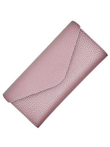 Womens RFID Blocking Ultra Slim Purse Multi Card Organizer Clutch Checkbook Wallet for Ladies -Laimi Duo (Light Purple)