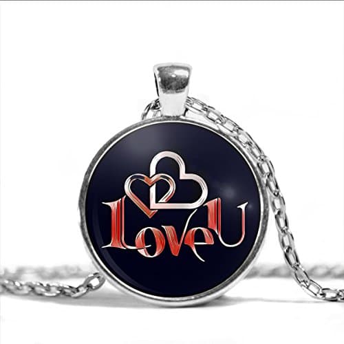 I Love U Necklace for Him Gift for Men