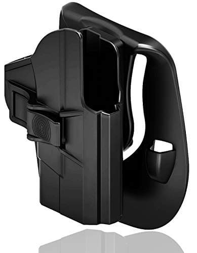 S&W M&P Shield 9mm Holster, Tactical Outside/Inside The Waistband Concealed Carry Belt Holster Fits Smith & Wesson MP Shield 9mm .40 3.1" Barrel, OWB Paddle Holster or IWB Kydex Holster, Right Handed