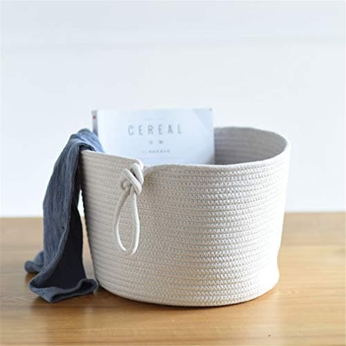 SBTD Laundry Storage Baskets, Cotton Rope Large Organizer Containers Home Decor for Nursery, Laundry, Kids Toy Storage (White)