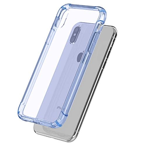 Case for iPhone X / 10, AQT Protective Slim Design Cover Case Non Slip Finger Grip on Back Shockproof Drop Protection Soft TPU Gel Bumper for Apple iPhone X/10 - Clear Blue