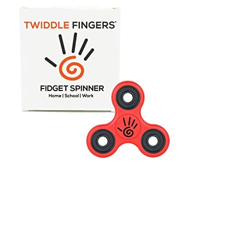 Fidget Spinner by Twiddle Fingers with 3 to 5 Minute Spin Times, Ceramic Bearing Si3N4 EDC Focus Stress Reducer Toy Perfect for ADD ADHD Anxiety and Autism Adult Kids (Red - 1 Pack)