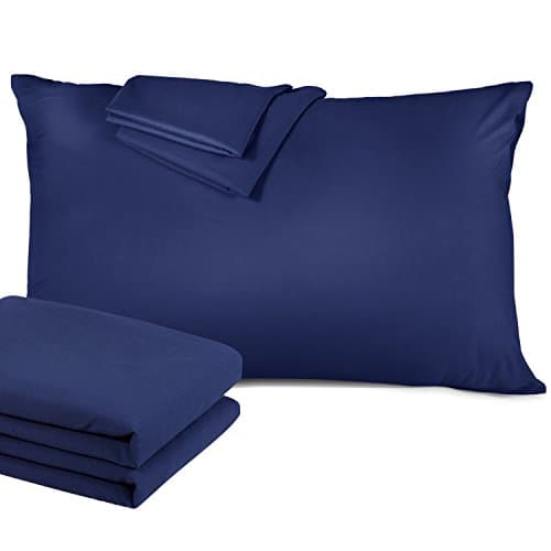 Lighting Mall Pillow Cases Standard Size, 100% Brushed Microfiber Ultra Soft Pillow Protector Queen with Envelope Closure End - Wrinkle Free, Stain Resistant, Allergy Protection (Set of 2, Blue)