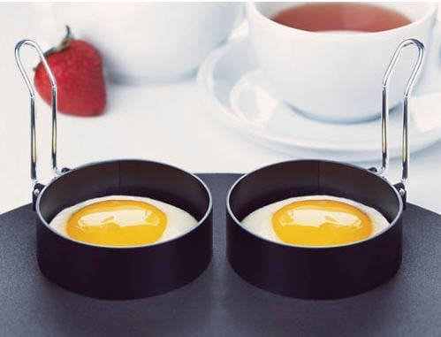 Round Egg Rings Set of 2, Non Stick Stainless Handle, Pancakes 2