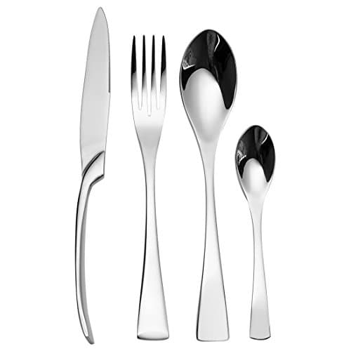 HomeChain 16-Piece Table Stainless Steel Flatware Cutlery Set,Silver