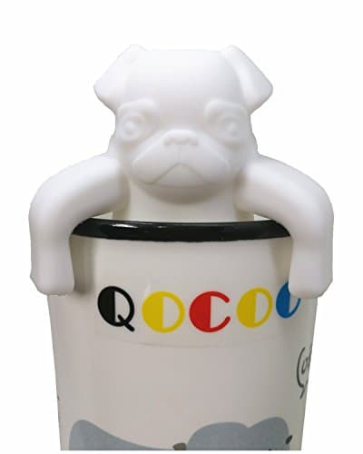 QOCOO Pack of 3 Loose Leaf Tea Infuser Strainers for Herbal Weight Loss Tea and Mulling Spices Made from Food-Grade Silicone Pug white