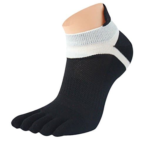 QIGUANDZ Men Mesh Low Cut Athletic Toe Socks Five Finger No Show Mesh Wicking Running Socks