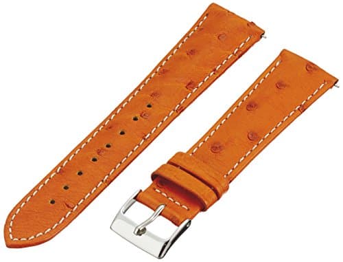 21 MM Orange Genuine Ostrich Strap 21OS27C