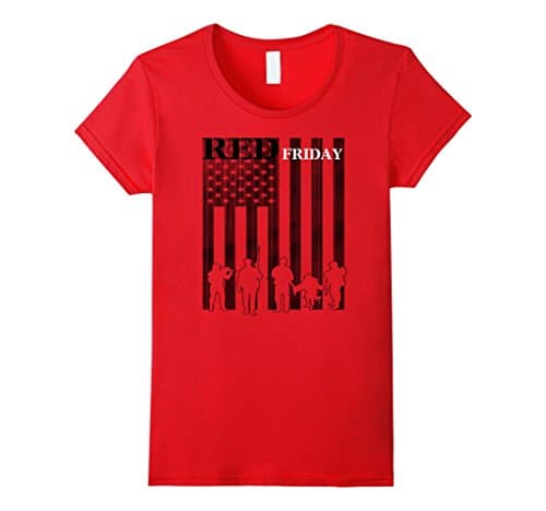 Women's red friday military shirts Large Red