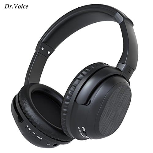 Voicer Active Noise Cancelling Wireless Bluetooth Headphones Over Ear Stereo Earphones with Built-in Mic (Black)