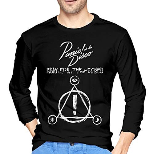 Mens 3D Print Panic! at The Disco Pray for The Wicked Classic Long Sleeve Shirt Athletic Baseball Shirt