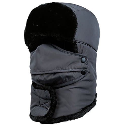 Royal Journey Unisex Windproof Winter Hat Trapper Hat Ear Flap Cap Hunting Russian Hat (grey)