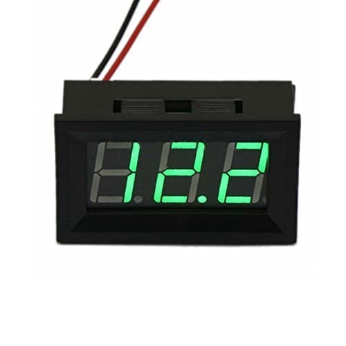 DC 0.56" 7-150V Digital Voltmeter Voltage Tester Gauge Green Bright LED Display Two Wires for Solar Battery Monitor