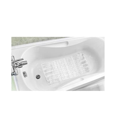 Bamboo Rods Tub Mat Finish: White