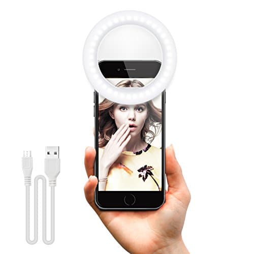 GDSZHS Rechargeable Selfie Ring Light - 36 LED Supplementary Lightning Night Selfie Enhancing, 3-Level Brightness Portable for iPhone, Tablet, iPad, Laptop, Camera