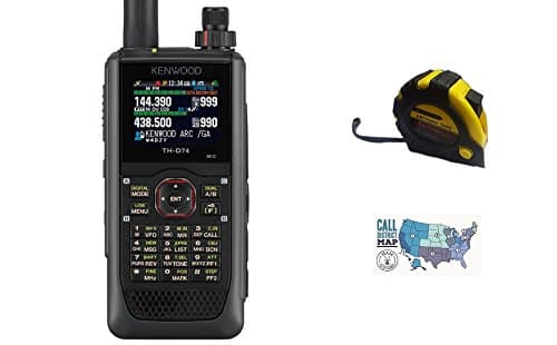 Bundle - 3 Items - Includes Kenwood TH-D74A 144/220/430MHz Tribander Digital Handheld w/APRS & D-Star with The New Radiowavz Antenna Tape (2m - 30m) and HAM Guides Quick Reference Card