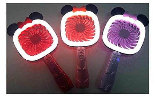 LED Portable Mini USB Battery Fan Air Cooling Handheld Fan Palm-Leaf Fan Personal Cooling Fans Desktop Fan for Home and Office,Indoor and Outdoor Activities (Mouse Random)