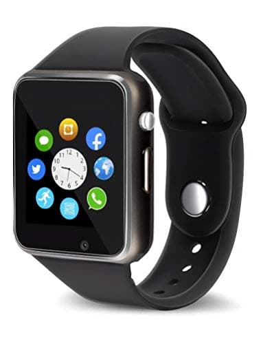 Bluetooth Smart Watch - Nitros Fitness Tracker, Touch Screen Smart Wrist Smartwatch Support SIM SD Card, Make/Answer, Camera, Pedometer, Sync Compatible for Android and iOS for Women Men Kids (Black)