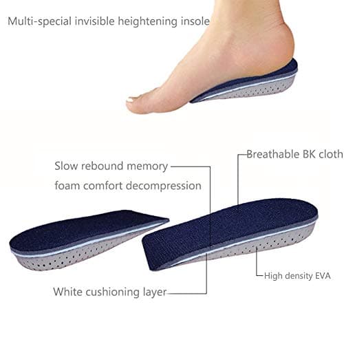 Ergonomic Exercise Increased Insole, Invisible Movement Half Pad All Men's Women's Cotton Length 13cm High 2cm3cm4cm (color : 3pcs, Size : 3cm)