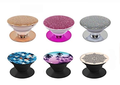 Premium Expanding Stand Pop Grip Mount Holder Sockets for iPhone X, Galaxy S8,all Cellphones and Tablets (Package 6)