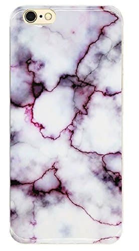 iPhone 6 Case , Marble Pattern Style Anti Shock Design Soft TPU Flexible Case For iPhone6S and iPhone6 (4.7 inch) Marble Design Red White