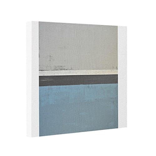 SMALL Poppy Abstract Art Canvas 'Open' Grey and Teal Abstract Art Canvas Print