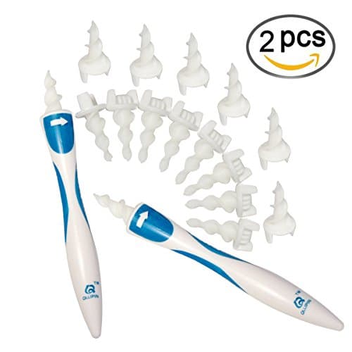 Spiral Ear Cleaner Kit for Ear Wax Removal w/ 2 pcs w/ New-Designed Replacement Tips