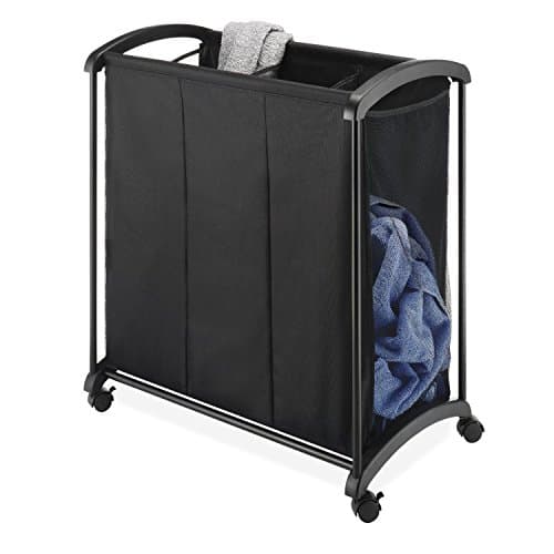 Whitmor 6396-4555 3-Section Laundry Sorter, Black