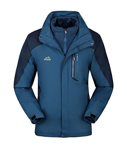 Women's&Men's Windproof Softshell Fleece Waterproof Ski Jacket 3 in 1 Outdoor Sports Coat（WM168）