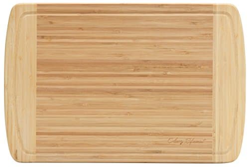 Culinary Refinement Organic Bamboo Cutting Board - Large Chopping Board with Juice Groove to Minimize Mess - Lightweight and Easy to Clean - Naturally Bacteria and Cut-Resistant - Premium Quality