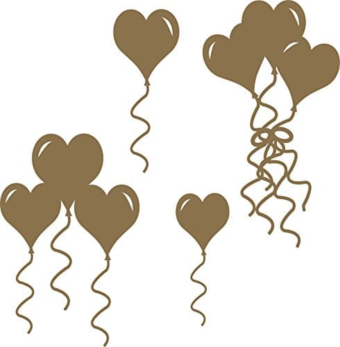 Balloon Heart Set - Laser Cut Chipboard - 4 Piece Set