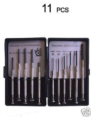 11pc Small Precision Screwdriver Kit Phillips/Cross/Flat/Slot/Slotted Head Set