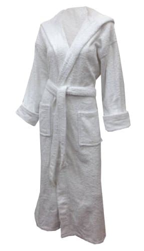 Aegean Apparel Heavyweight Zero Twist Hooded Bath Robe (White)