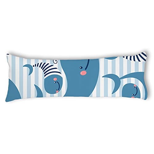 Veronicaca Navy Anchor Pattern Custom Cotton Body Pillow Covers Pillow Cases 20"x54"