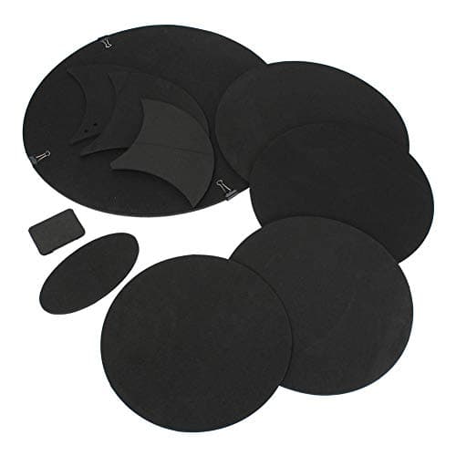 waterfaill 10Pcs Drum Mutes Drum Silencer Practice Pad Drum Silencer Practice Pads Rubber Foam Mute Silencer Drumming Practice Pad Drum Pad kit, Rubber Mute Snare Drum Pad Silent Practice (black)