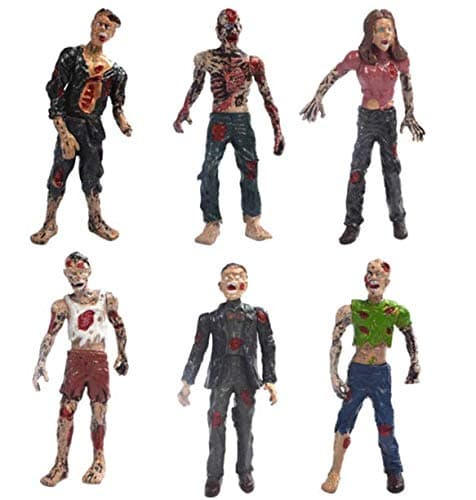Zombie Dolls Static Models Figures Toys Joint Removable Detachable for Boys Halloween Zombie Ornaments 6 PCS