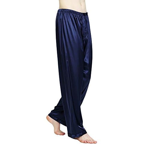 Men's Silk Pajama Bottoms Lounge Pants