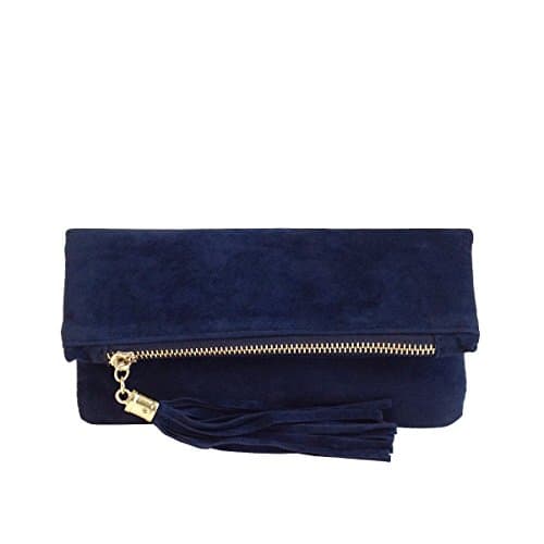 JNB Women's Faux Microsuede Foldover Mini Pouch