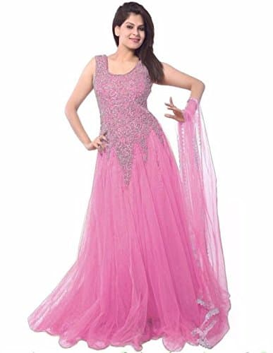 OWEE Women's Net Semi Stitched Gown