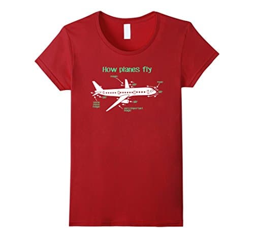Womens Aerospace Engineer / Engineering Shirt - How Planes Fly Small Cranberry
