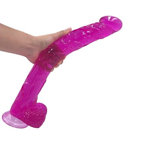 Super long Huge Dild-òs,16.5 Inch Dild-ò With Strong Suction Cup, Flexible Artificial Handheld Dild-ò,0611-KNVJ-ZRFW-SNQA (Clear Purple)