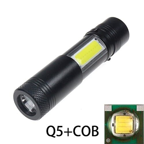 ASITSUMA Bright Cree Q5 LED +COB AA/14500 Battery (Not Included)flashlights 1000 Lumen 4 Mode14500 Mini Portable Pocket Powerful Handheld Tactical Flashlight Torch Light COB Work Light