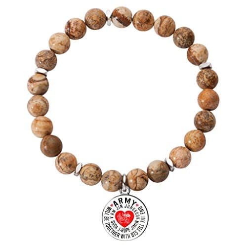 Army will be together with BTS Till The End - Bracelet - Circle Charm (White -V1) (Granite - Circle Charm)