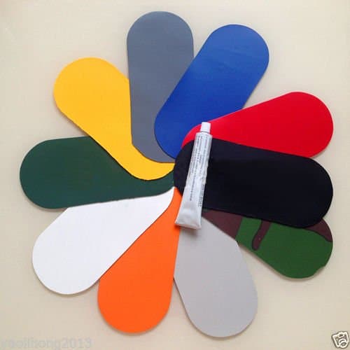 Evaric 2pcs Blue PVC+Glue Hypalon Patch Inflatable Boat Raft Repair Material 9x21cm