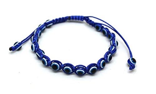 Evil Eye Lovers Glass and Rope bracelet (Blue)