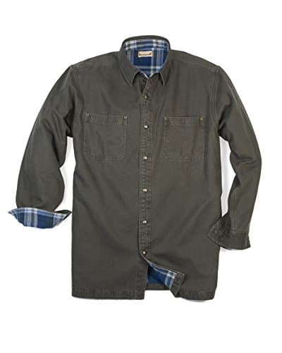 Backpacker Canvas/Flannel Lined Shirt Jacket, Moss Green, X-Large Tall