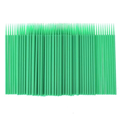 Macxy - 100pcs/lot Durable Micro Disposable Eyelash Extension Individual Applicators Mascara Brush For Women [ Green ]