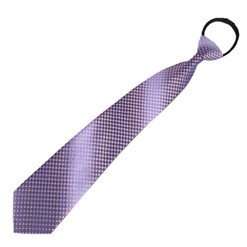 Xurgm Mens Pre-tied Adjustable Zipper Tie Necktie Plaid Dot Business Formal Wedding